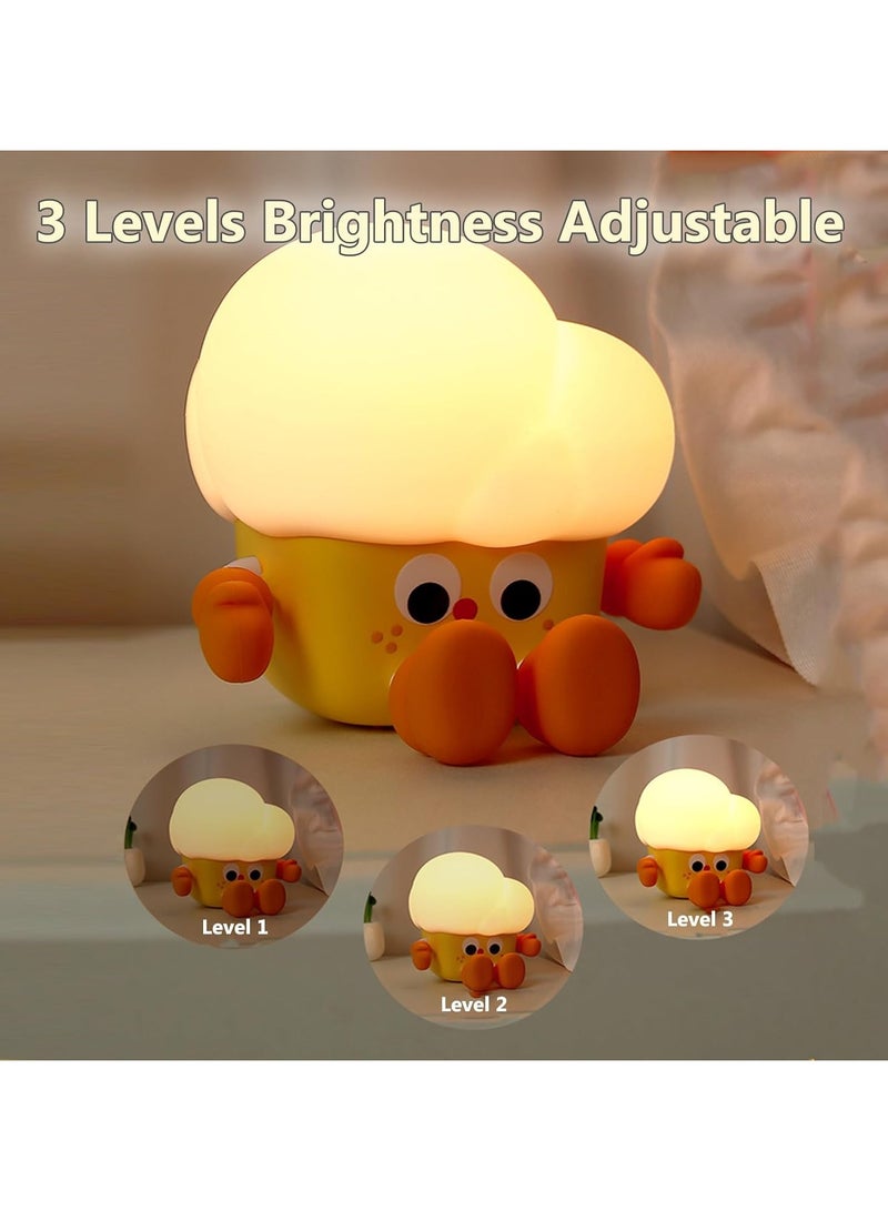 Rechargeable Cute Night Light for Kids Room with Timer, Silicone Touch Night Light for Baby Nursery, Dimmable Cute Lamp for Bedrooms, Breastfeeding, Night Light for Kids (Popcorn Lamp) - Image 3