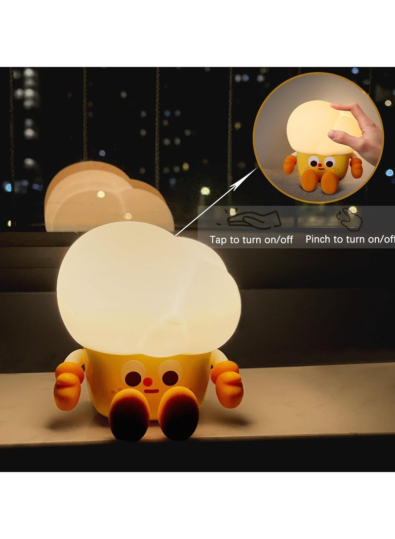 Rechargeable Cute Night Light for Kids Room with Timer, Silicone Touch Night Light for Baby Nursery, Dimmable Cute Lamp for Bedrooms, Breastfeeding, Night Light for Kids (Popcorn Lamp) - Image 2
