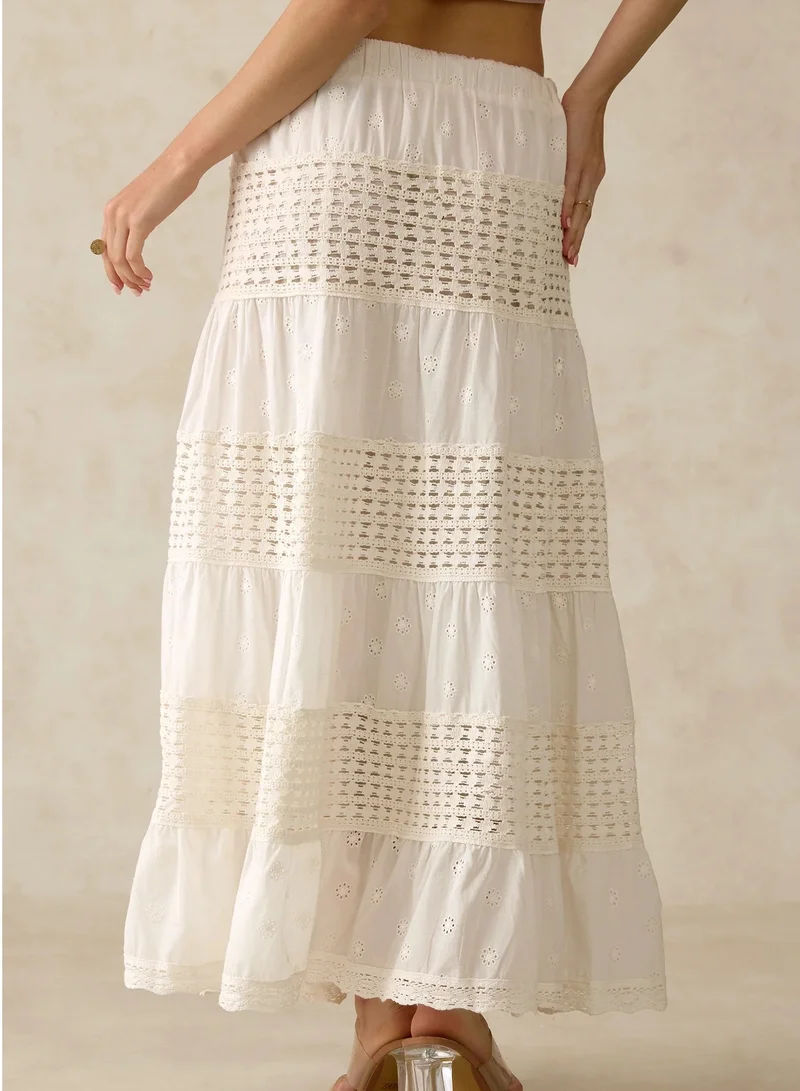 Virgio Virgio Women Cotton Maxi Length Solid Skirt