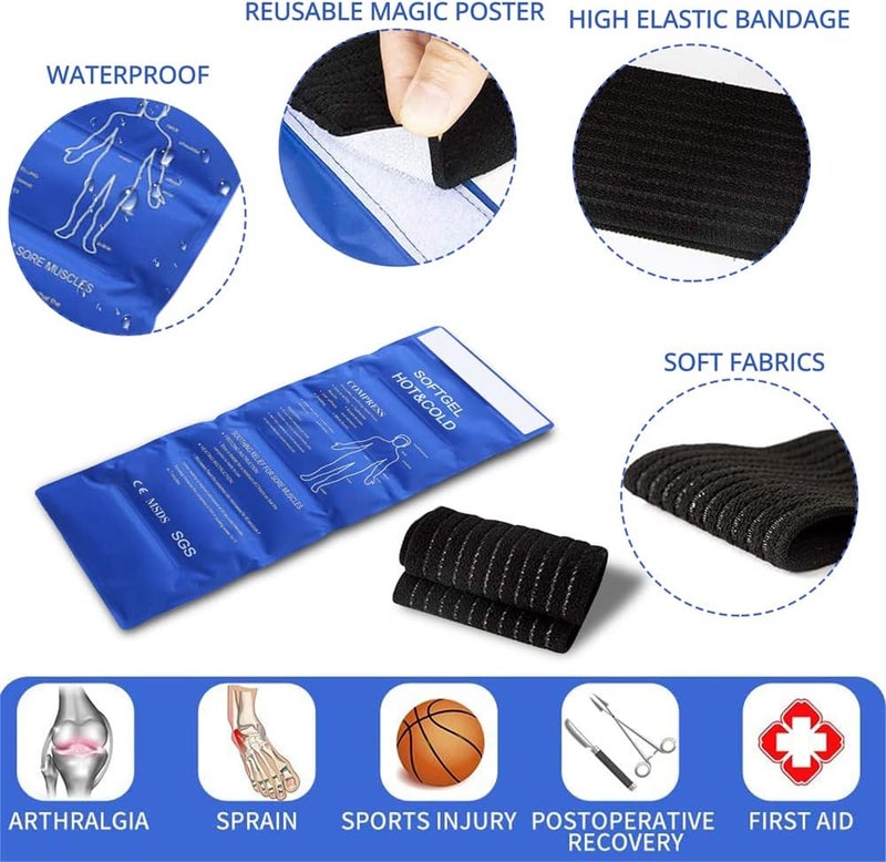 neotimely Gel Ice Cold Packs, Ice Pack for Injuries Reusable, Soft Cold/Hot Compress, Provides Alleviate Joint and Muscle Pain Flexible Therapy for Injuries Knees, Back, Shoulders, Arms and Legs (17 X 6 Inch) - Image 5