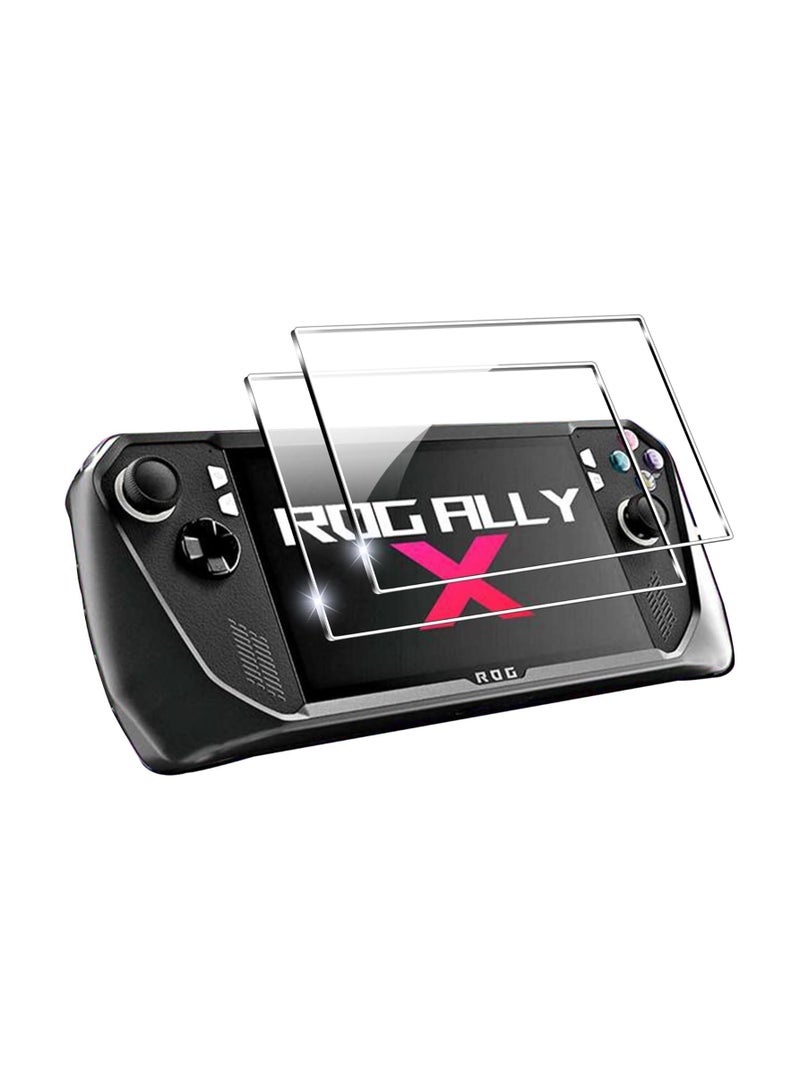 2 Piece Screen Protector for ASUS ROG Ally X 2024 Handheld 7 inch HD Tempered Glass Crystal Clear Protective Film Full Coverage HD Scratch Resistant No Bubbles - Image 1