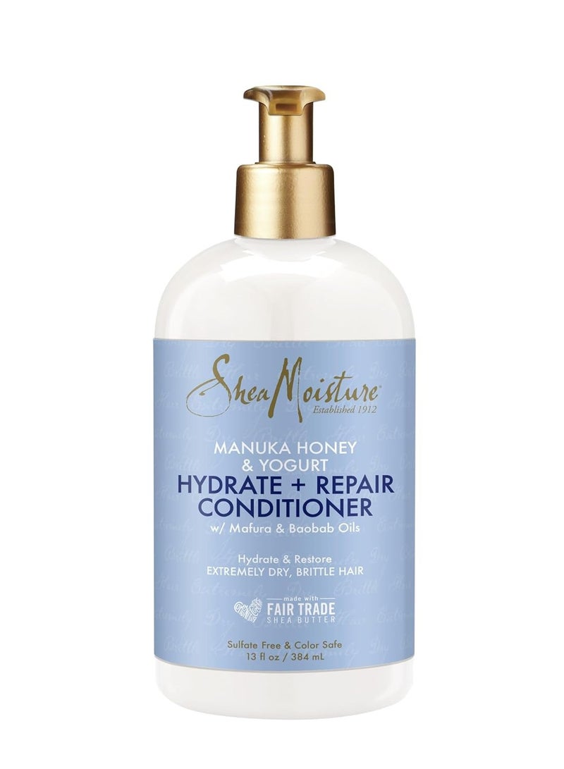 SheaMoisture Hydrate & Repair Conditioner for Damaged Hair Manuka Honey & Yogurt Shea Butter 13 oz