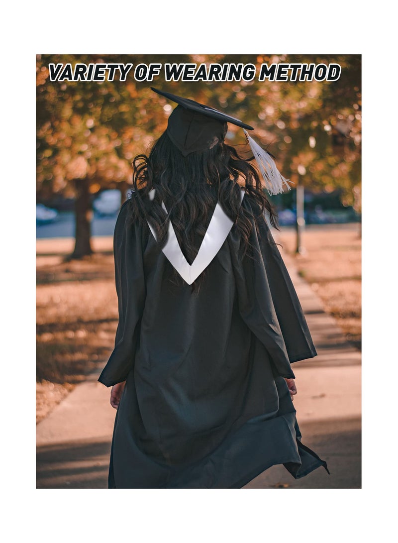 2PCS Unisex Graduation Stole, Plain Honor Sash for Adults, Classic Graduation Stole for Graduates, Elegant and Simple Design for Commencement Ceremonies. - Image 3