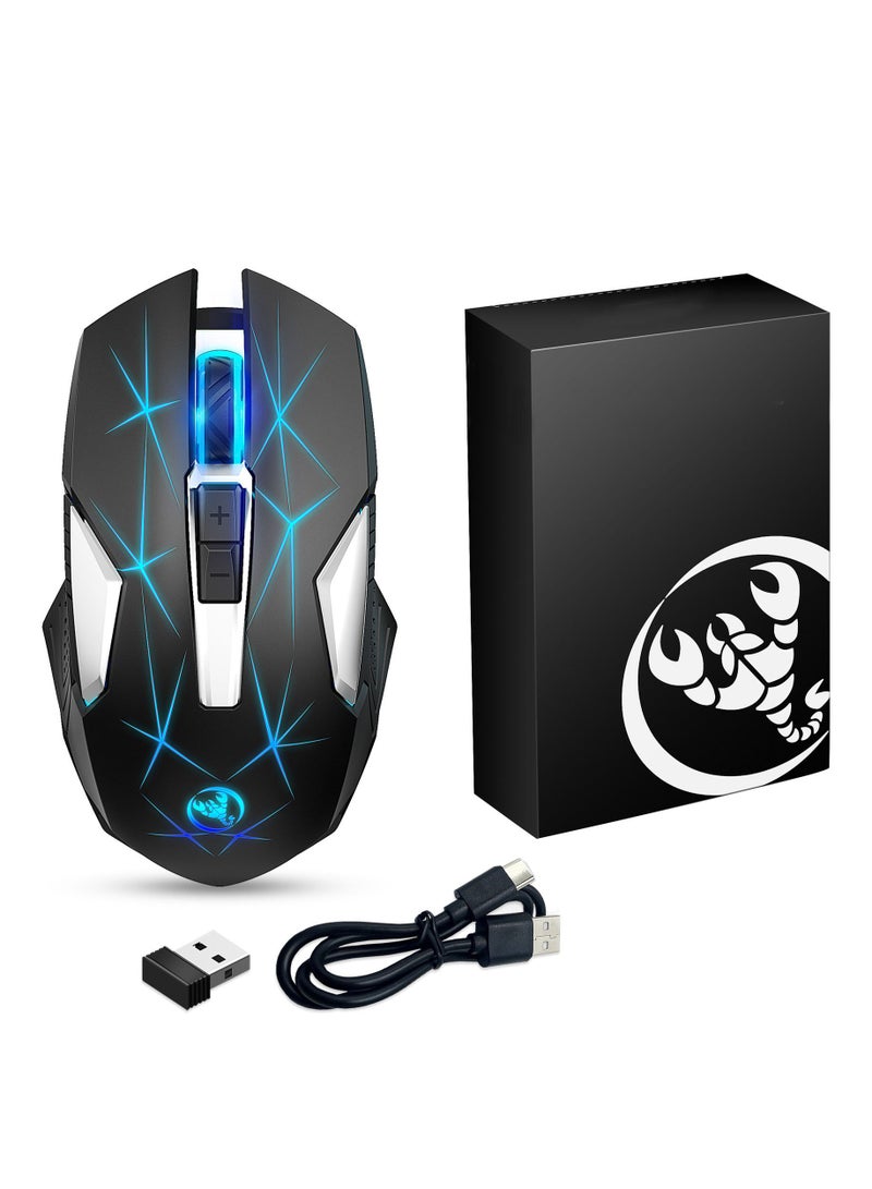 2.4G Wireless Mouse Rechargeable Wireless Gaming Mouse with 3 Adjustable DPI Suitable for Desktop Computers Laptops - Image 1