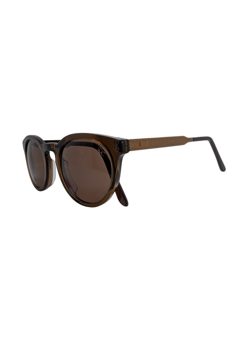 Armando Cavelli - Authentic Armando Cavalli sunglasses, crafted from carefully selected premium acetate for a luxurious look and longevity with extensive use. This model combines modernity and classic style, with a raw brown acetate front and brown -plated metal temples to complete your luxury look. Comes with premium polymer lenses offer UV400 protection in a brown - Image 1