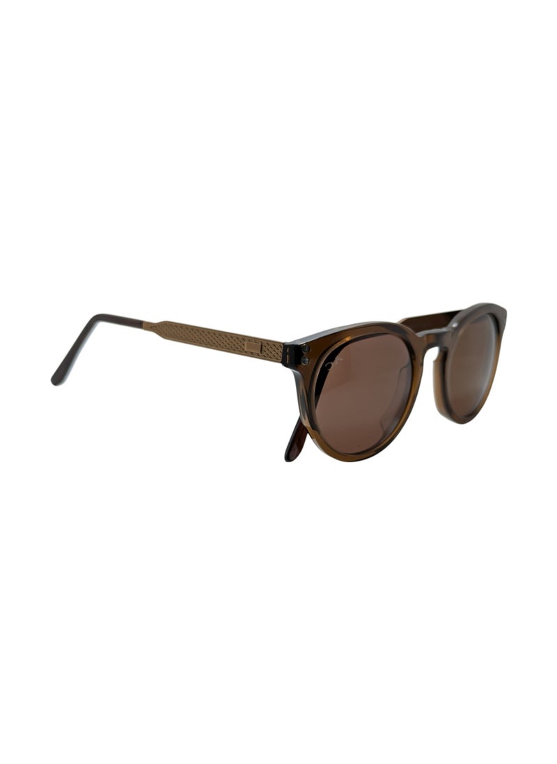 Armando Cavelli - Authentic Armando Cavalli sunglasses, crafted from carefully selected premium acetate for a luxurious look and longevity with extensive use. This model combines modernity and classic style, with a raw brown acetate front and brown -plated metal temples to complete your luxury look. Comes with premium polymer lenses offer UV400 protection in a brown - Image 1