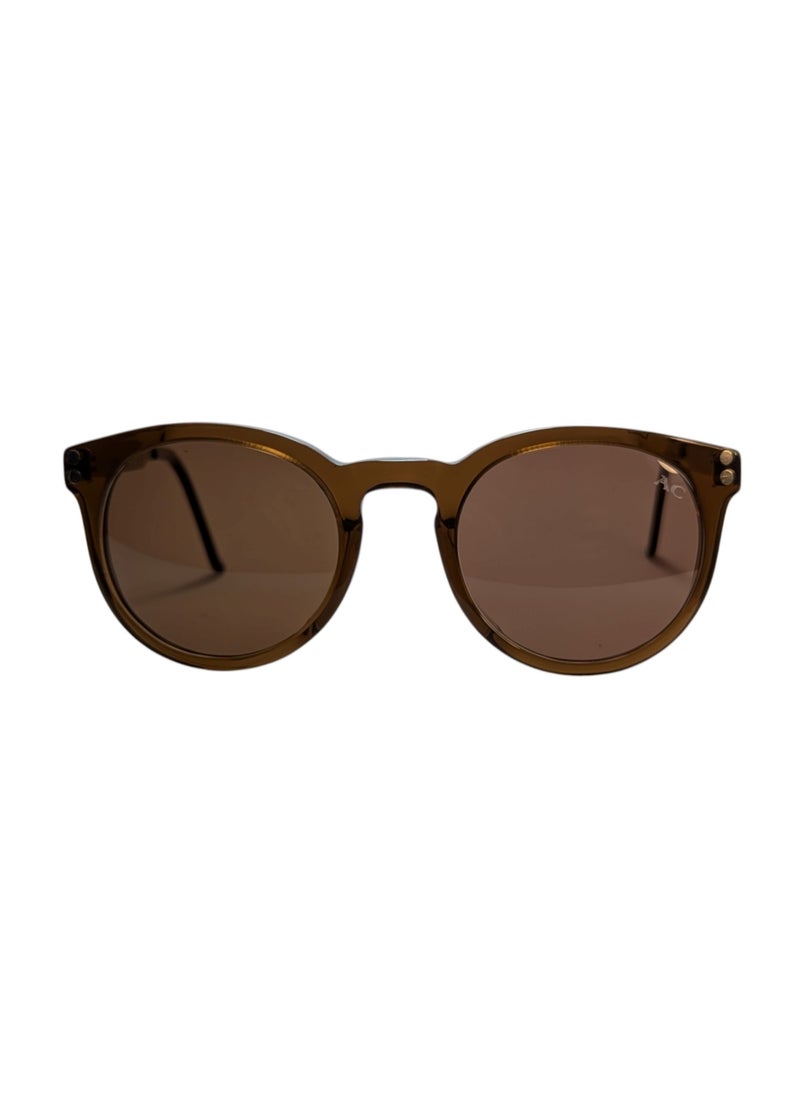 Armando Cavelli - Authentic Armando Cavalli sunglasses, crafted from carefully selected premium acetate for a luxurious look and longevity with extensive use. This model combines modernity and classic style, with a raw brown acetate front and brown -plated metal temples to complete your luxury look. Comes with premium polymer lenses offer UV400 protection in a brown - Image 1