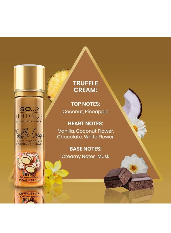So..? So...? Unique Women's Candy Kiss Body Mist Bundle | 150ml | Pack of 3 | Includes Truffle Cream, Sweet Pea & Vanilla Candy | Sweet, Gourmand & Floral Scents | Long-Lasting Fragrance Sprays - Image 2