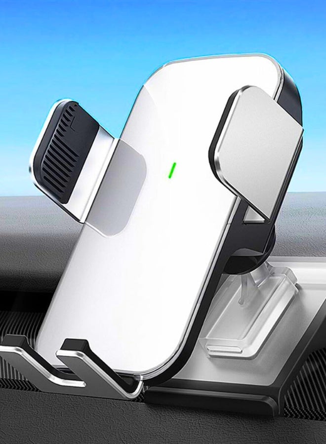 حامل هاتف متوافق مع موديلات 2024 و2025 Tesla Model 3 وHighland، حامل هاتف سيارة تلقائي التثبيت مع مشبك فتحة تهوية، حامل داخلي آمن للهاتف المحمول لهاتف iPhone وجميع الهواتف الذكية (أبيض) - Image 1