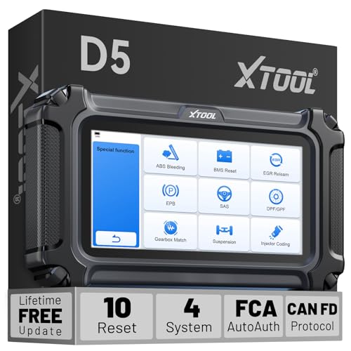 XTOOL D5 Car Code Reader and Reset Tool, Engine ABS SRS Transmission Car Diagnostic Tool with EPB Service, ABS Bleed, Throttle Relearn, Clear Check Engine Light Code Reader with 10 Resets, Free Update - Image 1