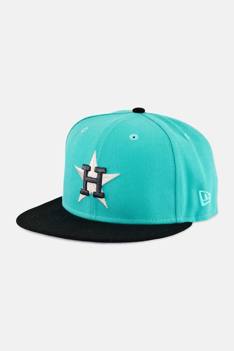 New Era x MLB Men Houston Astros Fitted Cap, Green - Image 1