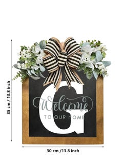 Y&D Welcome Sign Creative Bowknot Letter Wreath In Front Of The Door Outdoor Decoration Props For The Courtyard 35x40CM  - Image 2