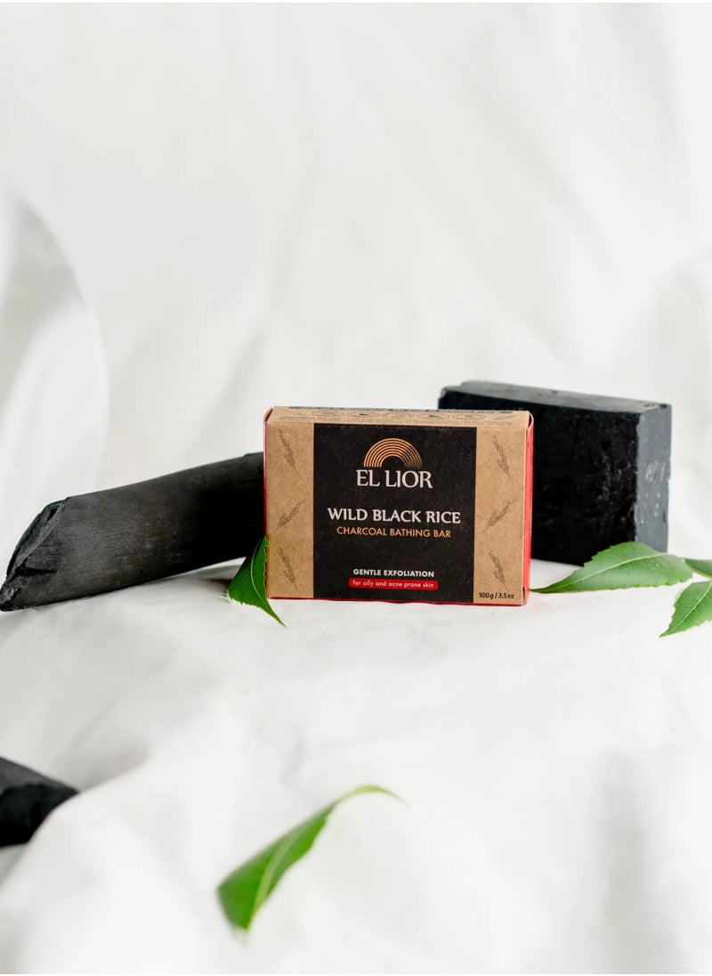 EL LIOR - EL LIOR Wild Black Rice Charcoal Bathing Bar - Image 1
