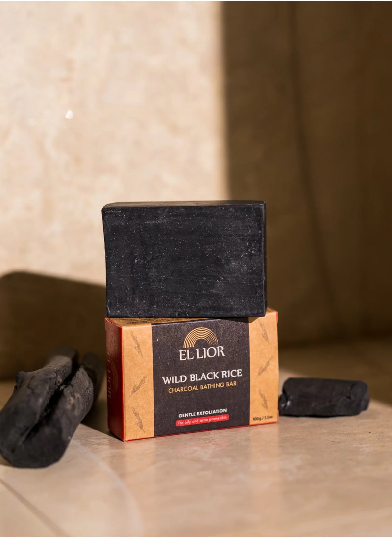 EL LIOR - EL LIOR Wild Black Rice Charcoal Bathing Bar - Image 1