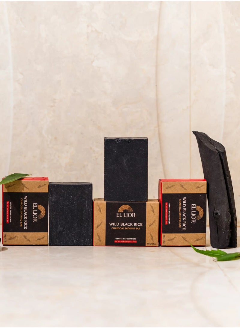 EL LIOR - EL LIOR Wild Black Rice Charcoal Bathing Bar - Image 1