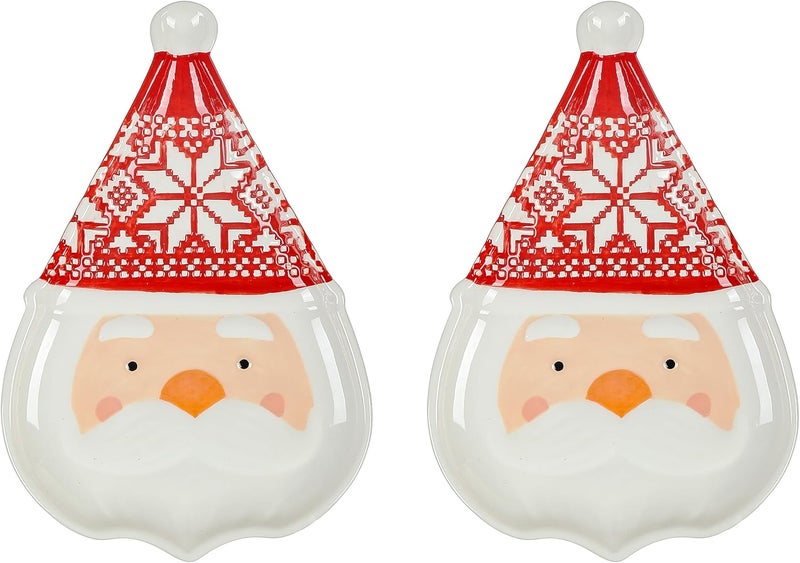 Stephanie Imports Christmas Themed Winter Holiday Ceramic Accent Plate Christmas Santa 975 - Image 1