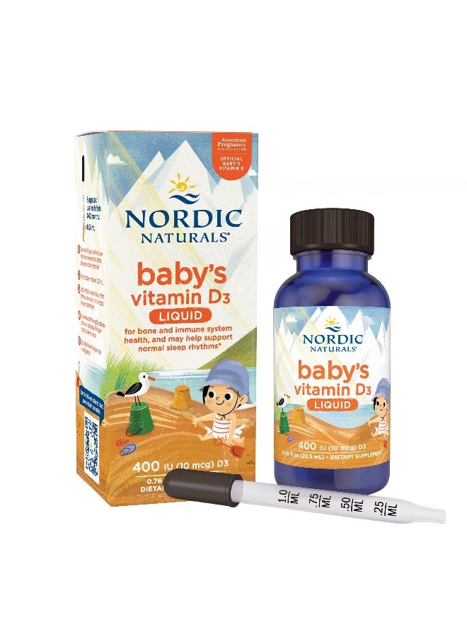 NORDIC NATURALS Baby'S Vitamin D3 400Iu Liquid 22.5Ml 0.76 Fl Oz 