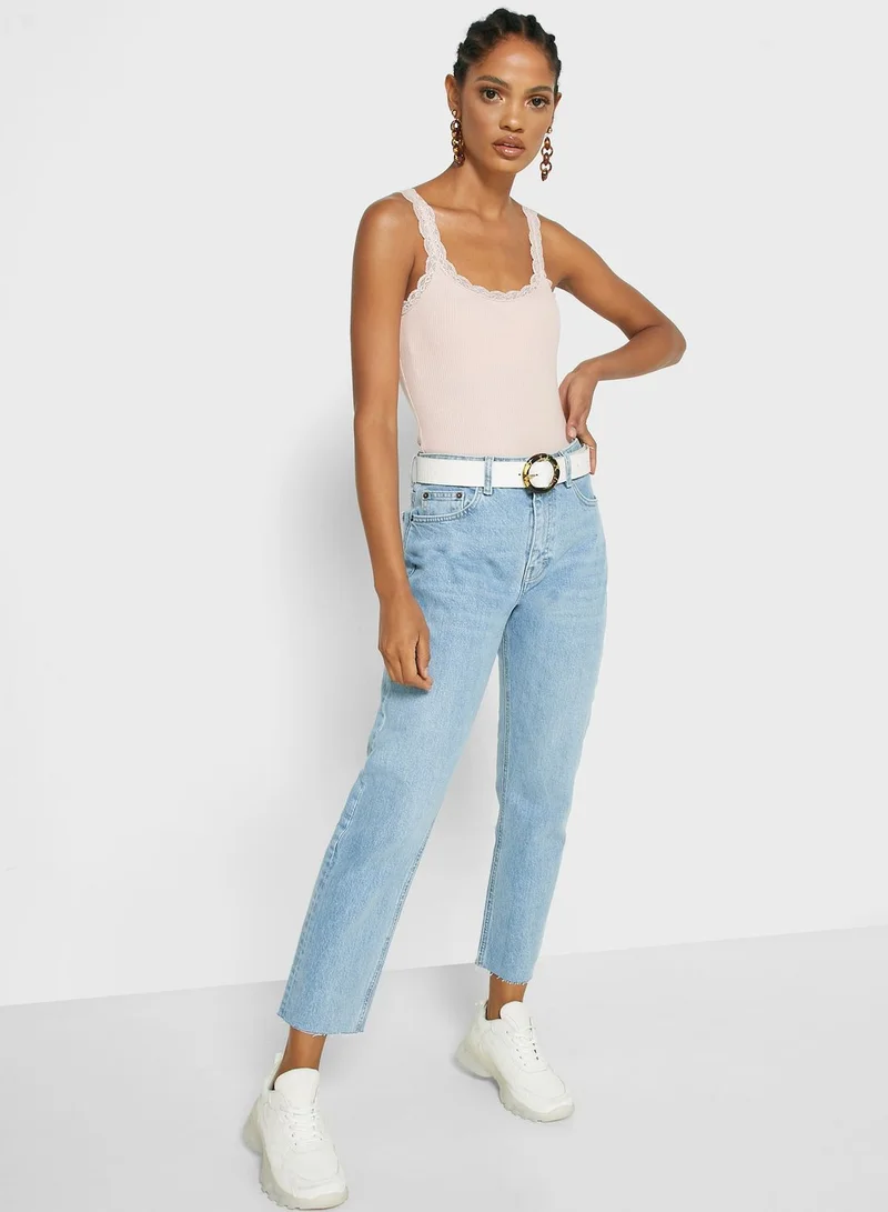 TOPSHOP Lace Trim Bodysuit