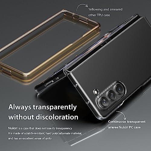 araree Nukin Samsung Galaxy Z Fold 5 Case, Clear Case Cover Transparent Ultra Thin Cover Slim Sturdy Scratchproof Hard PC Phone Case Minimalist Solid Sleek Designed for Galaxy Z Fold 5 5G - Black - Image 5