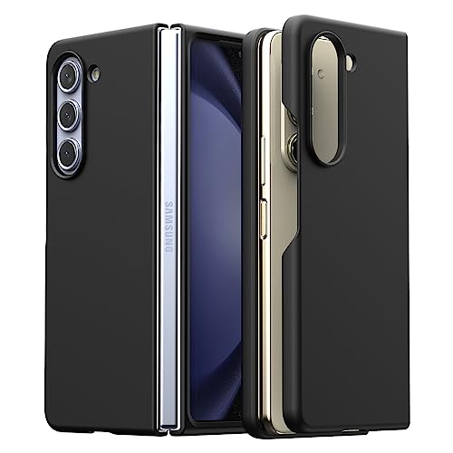 araree Nukin Samsung Galaxy Z Fold 5 Case, Clear Case Cover Transparent Ultra Thin Cover Slim Sturdy Scratchproof Hard PC Phone Case Minimalist Solid Sleek Designed for Galaxy Z Fold 5 5G - Black - Image 1