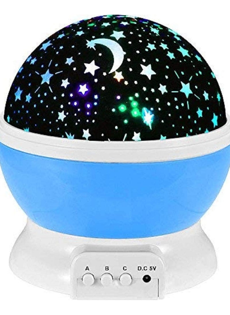 VIO - VIO Sun and Star Lighting Lamp, LED Bead 360° Romantic Room Rotating Star Projector, Glow-in the- Dark Nightlight, Star, Moon, Sky, Night Projector Kids Bedroom Lamp, Birthday Gifts for Kids (BLUE) - Image 1