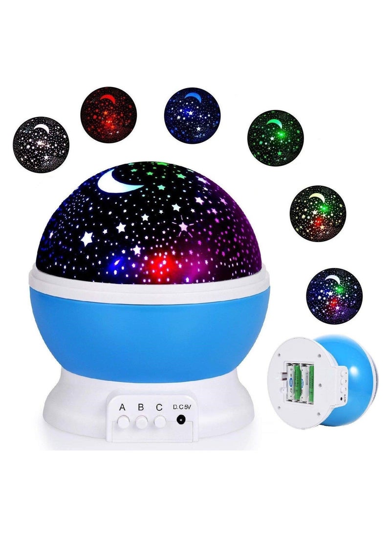 VIO - VIO Sun and Star Lighting Lamp, LED Bead 360° Romantic Room Rotating Star Projector, Glow-in the- Dark Nightlight, Star, Moon, Sky, Night Projector Kids Bedroom Lamp, Birthday Gifts for Kids (BLUE) - Image 1