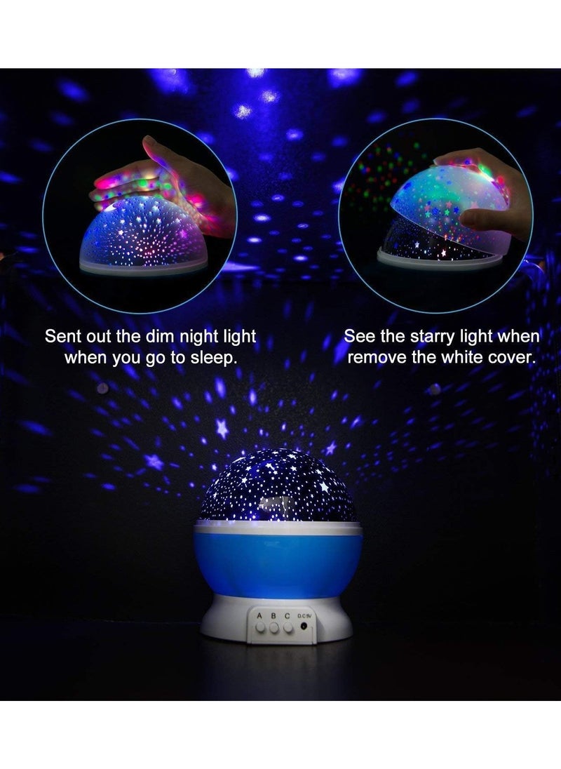 VIO - VIO Sun and Star Lighting Lamp, LED Bead 360° Romantic Room Rotating Star Projector, Glow-in the- Dark Nightlight, Star, Moon, Sky, Night Projector Kids Bedroom Lamp, Birthday Gifts for Kids (BLUE) - Image 1