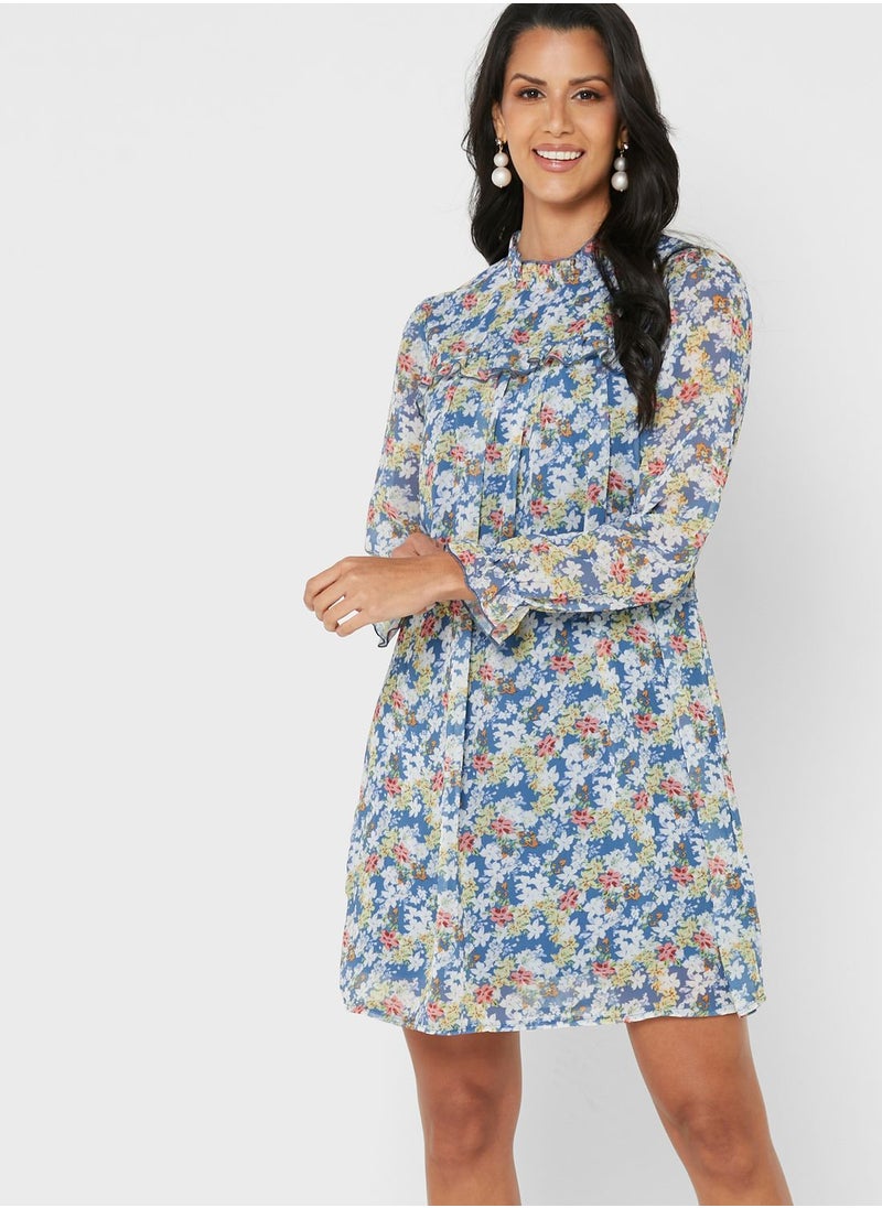 ELLA - High Neck Printed Dress - Image 1
