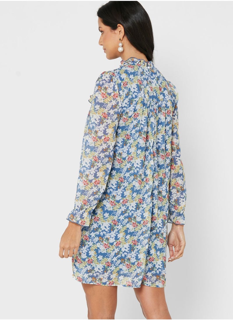 ELLA - High Neck Printed Dress - Image 1