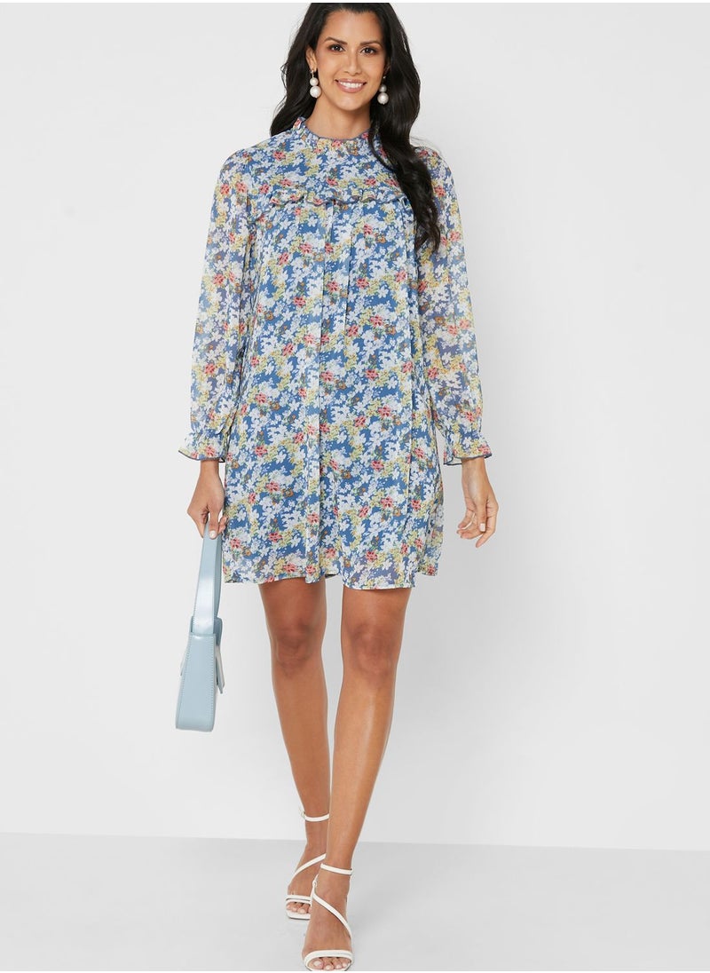 ELLA - High Neck Printed Dress - Image 1