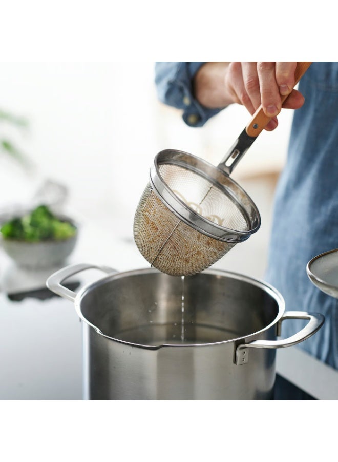 VARDAGEN Noodle / Pasta Strainer with Beech Handle, Stainless Steel, 30 cm - Image 2