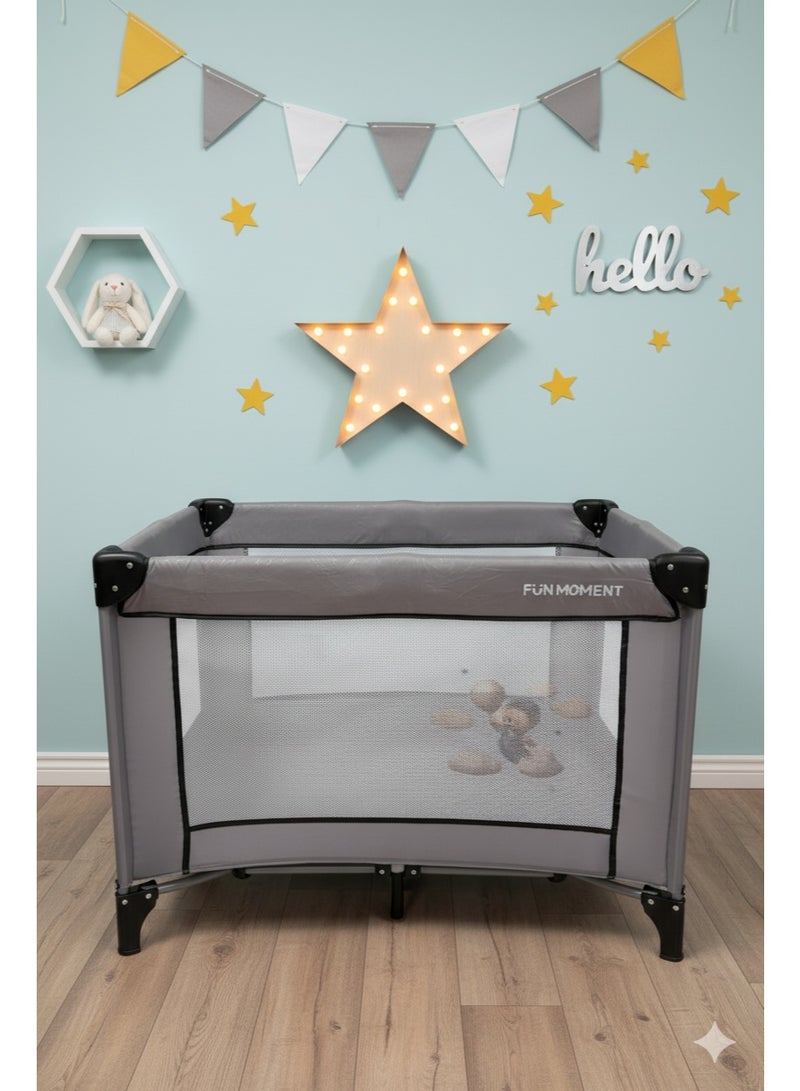FUN MOMENT Baby Cot And Folding Bed 100×70cm - Image 2