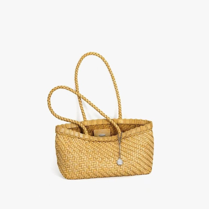 Korean Style Woven Basket Tote Bag 2026 New, Shoulder Bag for Women - Image 1