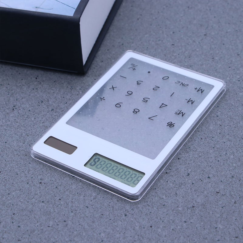 2pcs Unique Transparent Solar Powered Calculator (White) - Image 1