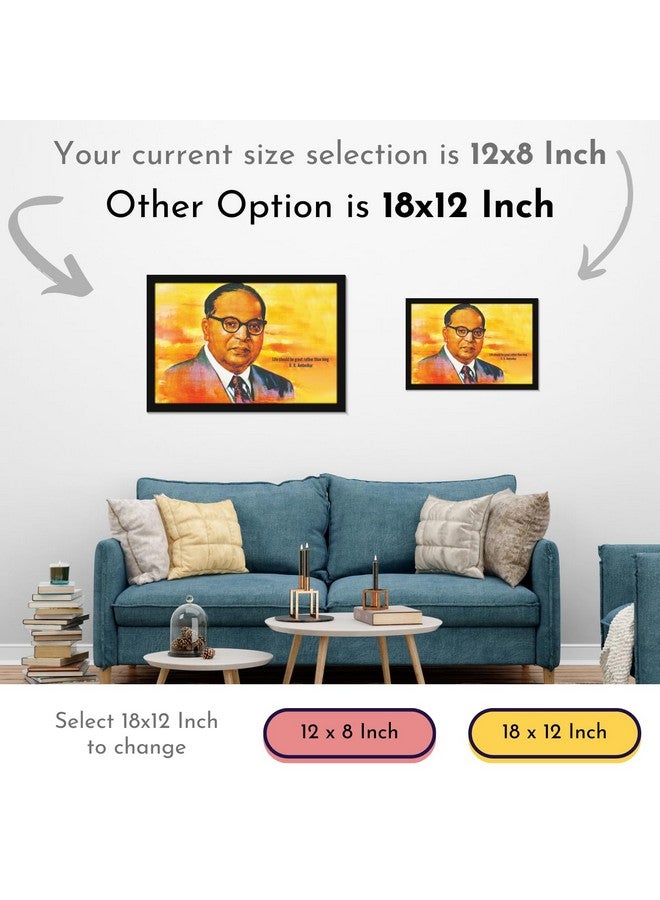 Mad Masters Bhimrao Ramji Ambedkar Indian leader Painting Photo Frame for Living Room, Bedroom, Home Decor and Wall Decoration (MM 2989, 8x12 Inch, Paper, Without Plexi Glass) - Image 4