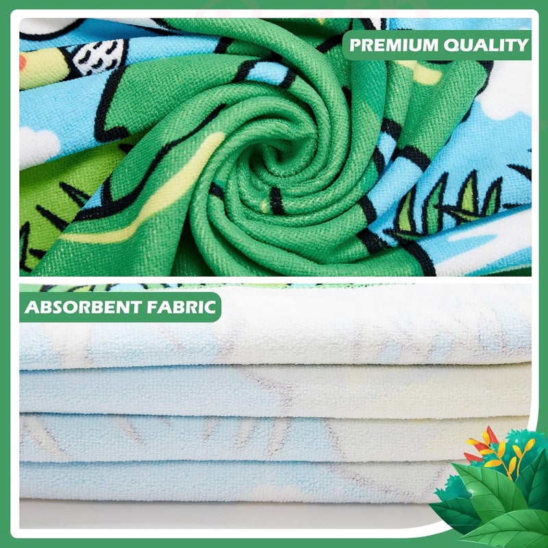 Chumia 3 Pack Kids Hooded Beach Poncho Towels Toddler Swim Pool Bath Towels with Hood Thicker Cotton Absorbent Cover up for Boys Girls Baby47 x 24 InchShark Astronaut - Image 3