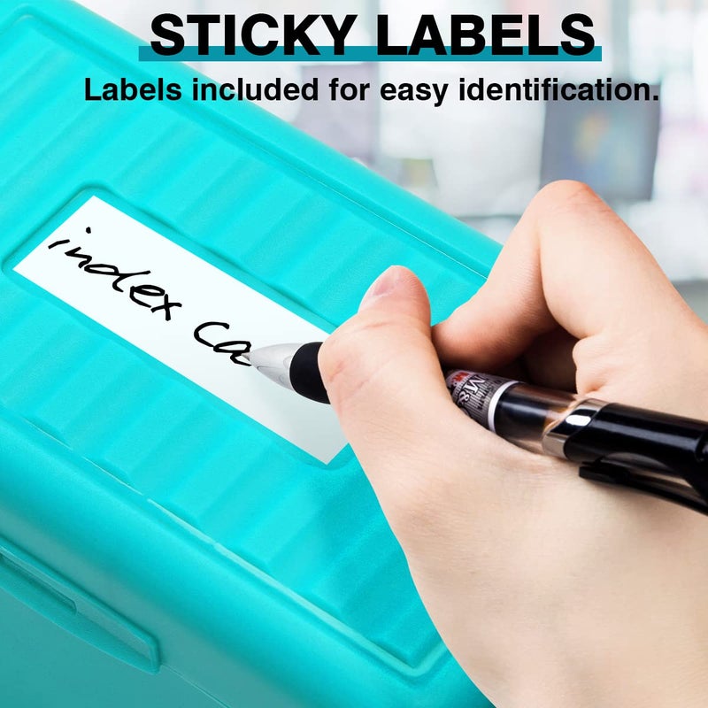 H4D حامل بطاقات الفهرس H4D 3x5، صندوق تنظيم بطاقات الفهرس، حامل بطاقات ملاحظات فلاش 3x5، 3 عبوات (أحمر/أخضر/أصفر) - Image 4