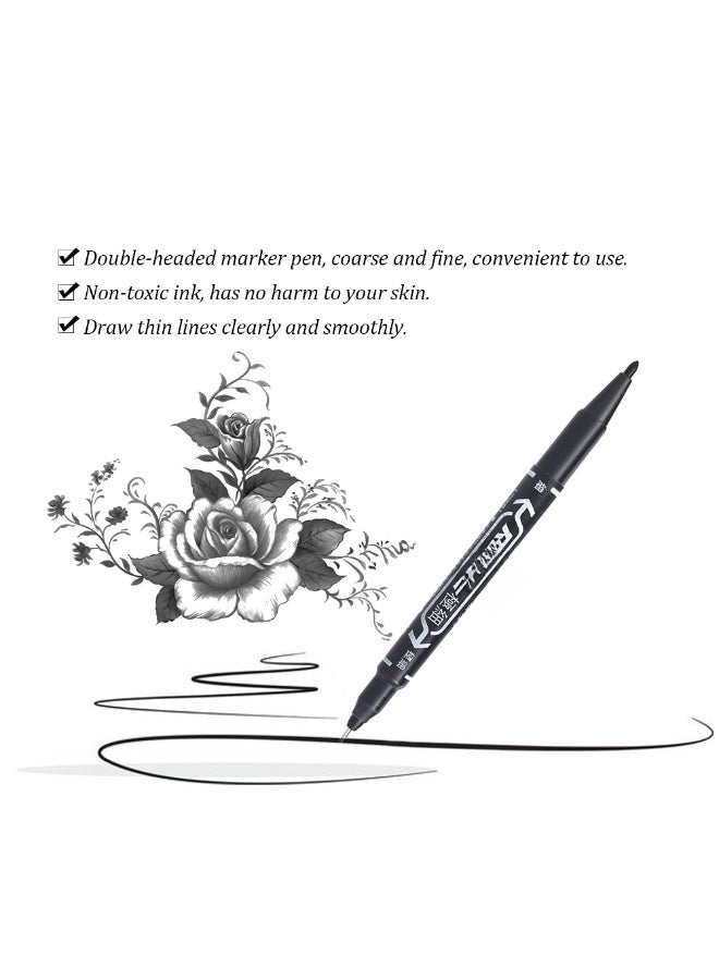 10Pcs Double-headed Tattoo Skin Marker Pen Tattooing Piercing Marking Pen for Permanent Tattoo Tool - Image 5
