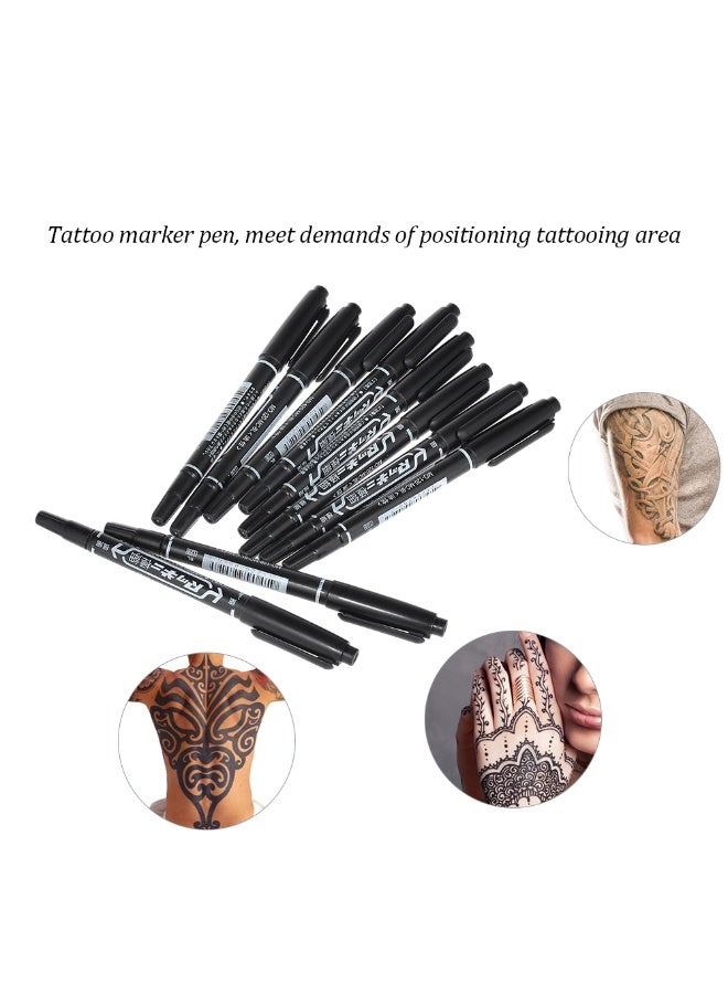 10Pcs Double-headed Tattoo Skin Marker Pen Tattooing Piercing Marking Pen for Permanent Tattoo Tool - Image 3