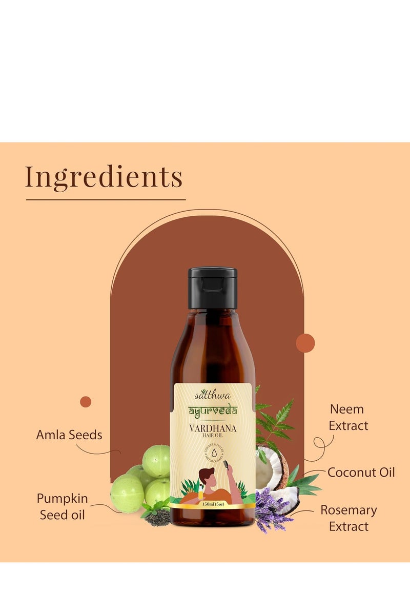 Satthwa Vardhana Hair Oil With Pumpkin Seed Oil And Saw Palmetto as Natural DHT Blockers 150ml - Image 2