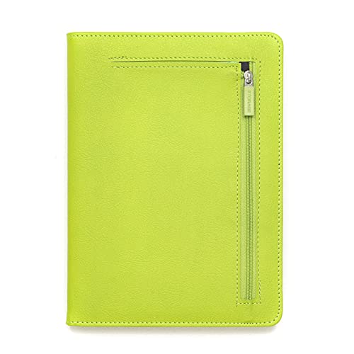 REGAL Vibrant A-5 Faux Leather Hardbound Notebook Diary with Stylish Expandable Pocket, 272 pages, 80 gsm (Lime Green) - Image 1