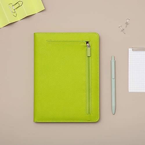 REGAL Vibrant A-5 Faux Leather Hardbound Notebook Diary with Stylish Expandable Pocket, 272 pages, 80 gsm (Lime Green) - Image 4
