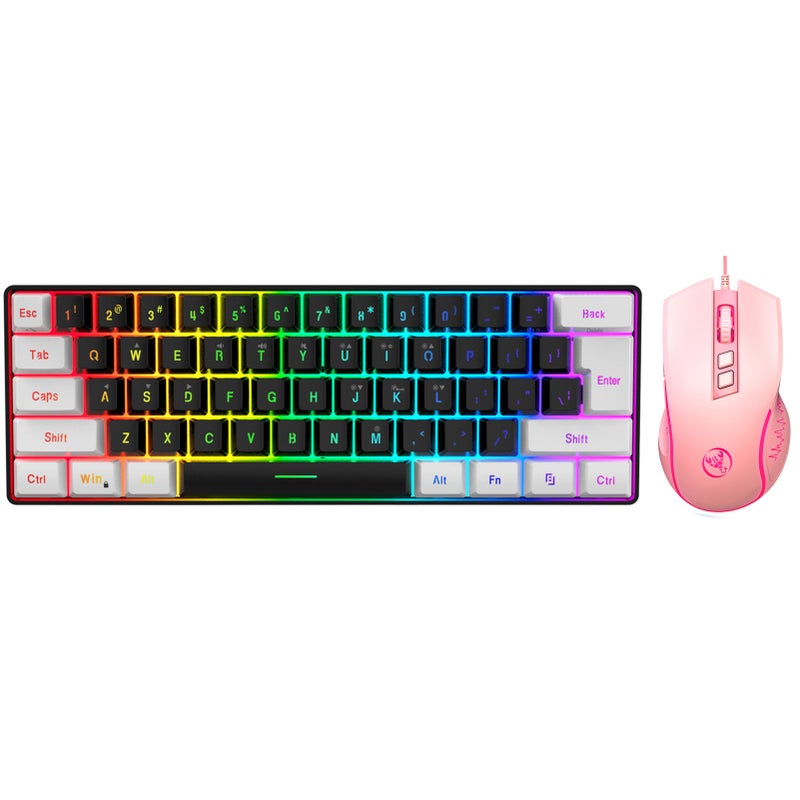 Gaming Keyboard: Pink RGB Backlight, Volume Control, Plug Play - Ergonomic Mouse, Adjustable DPI, Optical Sensor for Gamers, Office Users - Image 2