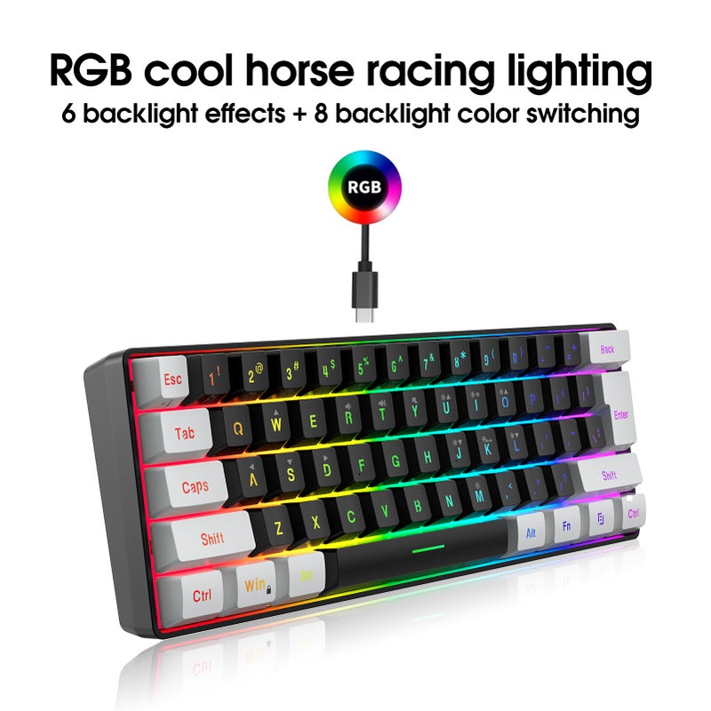Gaming Keyboard: Pink RGB Backlight, Volume Control, Plug Play - Ergonomic Mouse, Adjustable DPI, Optical Sensor for Gamers, Office Users - Image 5