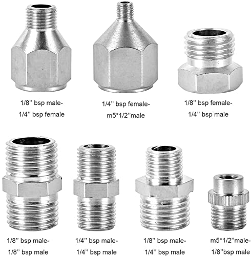 Aulufft 16 Pcs Airbrush Adapter Set Includes 12 Pcs Airbrush Adapter Kit Fitting Quick Release Disconnect Fitting Connector, Airbrush Hose with Airbrush Spray Cleaning Repair Tool for Air Compressor - Image 3