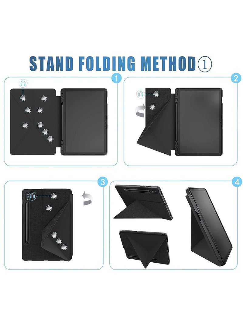 SYOSI حافظة تابلت لجهاز سامسونج جالكسي تاب S7 FE/ S7 بلس مقاس 12.4 بوصة مع حامل قلم من مادة TPU الناعمة باللون الوردي - Image 2