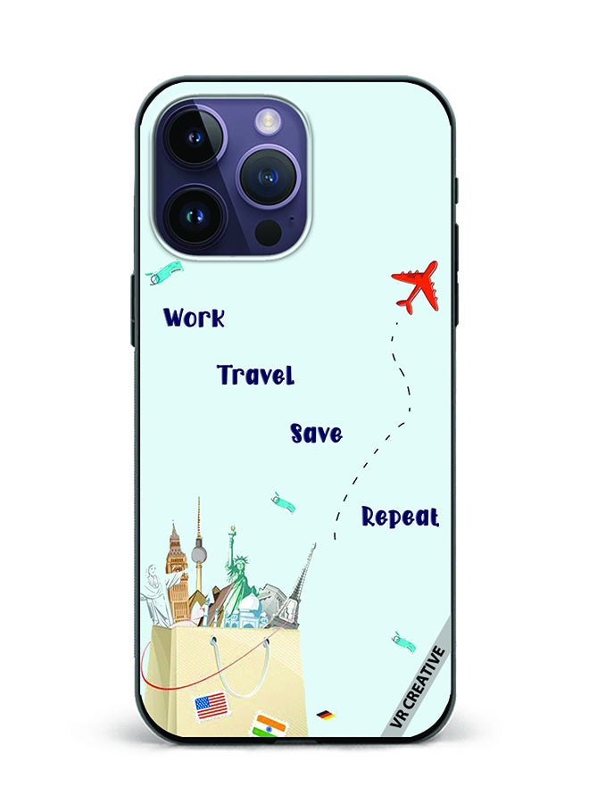 VR CREATIVE Protective Case Cover For Apple iPhone 15 Pro Travel quotes Design Multicolour - Image 1