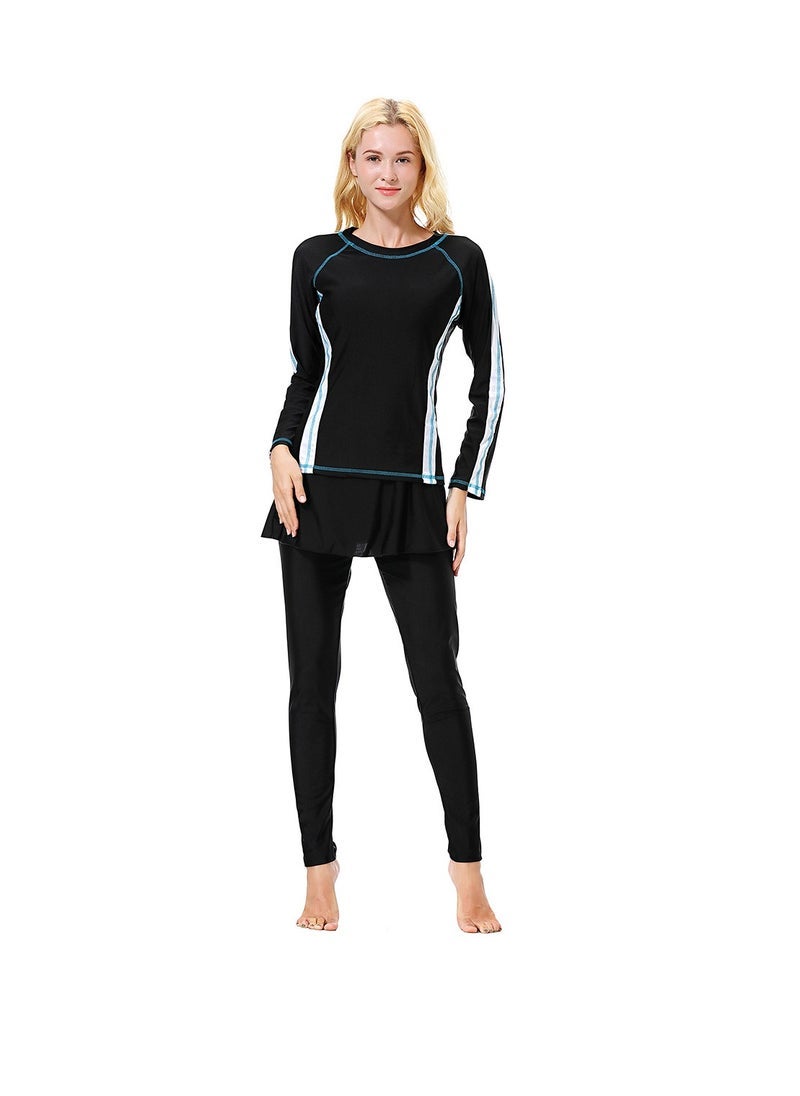 NADANBAO Modest Muslim Swimwear Girls Full Cover Islamic Hijab Sportswear Suit 3 Pieces Full Covered Burkini for Women - Image 2