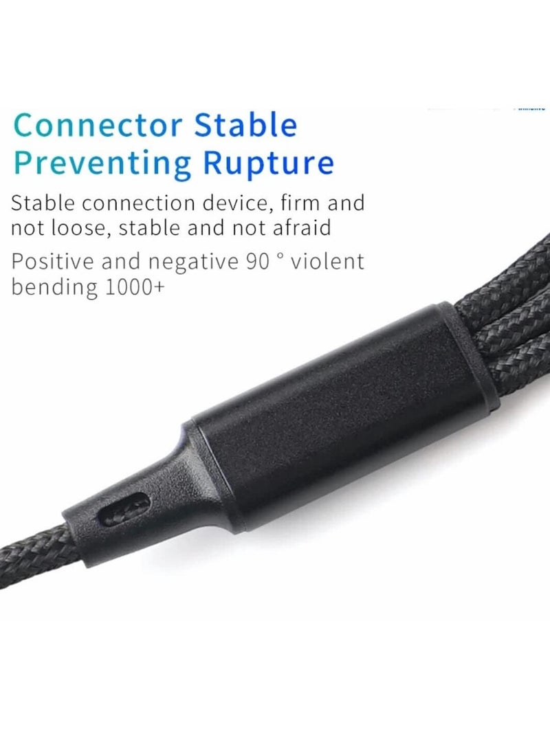 3-in-1 Multifunctional Charging Cable (1.2M) | Nylon Braided USB to Type-C/Micro-USB/Lightning | Quick Charge Adapter for Smartphones & Tablets | Matte Round Cord | 5-10W Power