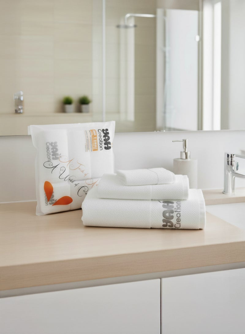 YAH Creation YAH Premium 100% Pure White Egyptian Cotton 612 GSM, 3-Piece Towel Set for Bathroom | Ultra Soft, Highly Absorbent Five-Star Hotels Quality Bath, Hand and face Towels - Image 5
